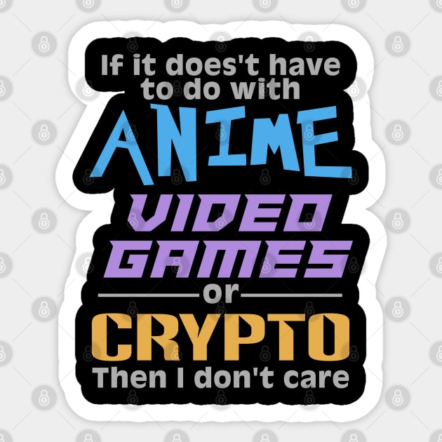 Anime Video Games and Crypto Sticker by Andreeastore  